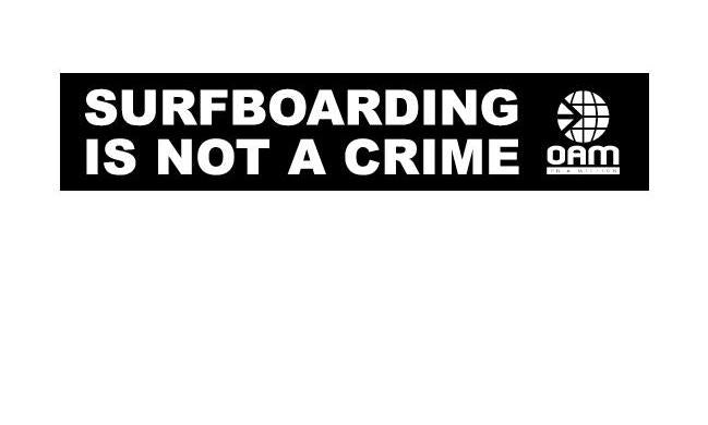 Surfboarding Is Not A Crime Sticker